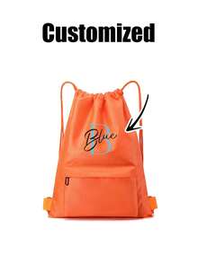 Customizable Name Drawstring Backpack - Personalized DIY Letters/Logo/Patterns, Soft Shell With Fitness Pockets, Adjustable Drawstring Closure,Sports Bag, Swimming Bag, Gym Bag, After School Club Bag Multi-Functional