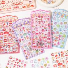 1 Sheet Sticker, Sweet Sugar Party Series, Delicate And Cute 3D Stickers, Used To Decorate Photo Frames, Computer And Phone Cases, Headphones, Water Cups, Junk Magazines, Pencil Cases, Desktop Decorative Stickers, Back-To-School Season Stickers, School Supplies