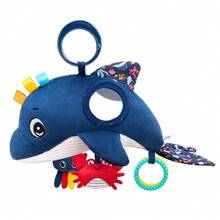 New Cute Ocean Animal Car Hanging Decor, Crib Rattle With Teether Paper Crinkle, Baby Plush Rattle Doll - Multicolor - View 15