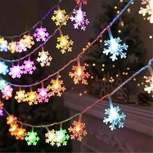 1 pezzo Luce a stringa a LED a forma di fiocco di neve per Natale, luce notturna per cameretta bambini, decorazione per feste, ornamenti natalizi, accessori per vacanze, forniture per feste di compleanno, decorazione per la casa, decorazione per scene, alimentata a batteria (non inclusa) - Multicolore - Visualizzare 20