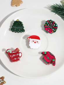 2PCS Christmas Tree & Santa Mini 5 Design Hair Clips | Holiday & Daily Hair Accessories Home Decor Christmas Decorations Room Decor Winter