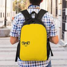 1pc Brick Face Cat Eye Glasses Design Backpack - Lightweight, Adjustable Straps, Zipper Closure, Machine Washable - Ideal For Office, School, And Gifts, Casual Daypack|Playful Design|Sturdy Construction, Cat Backpack, For Teenager - 彩色 - 查看 7