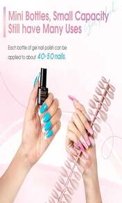 ROSALIND 30PCS Gel Nail Polish Set With Base Coat And Glossy Matte Glitter Top Coat Gel Polish, 26 Multicolored Gel Nail Set For Beginners Nail Art At Home - 黑色 - 查看 3