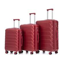 Luggage Sets 3 Piece(20/24/28), Expandable Carry On Suitcase With ABS Spinner Wheel TSA Lock - Đỏ - Xem 12