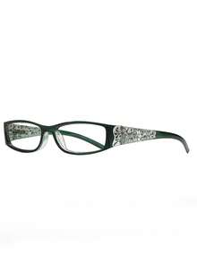 2pcs Rectangle Diamond Decorated Pattern Fashion Glasses, Suitable For Work, Computer Use & Daily Wear - Purple + Green - View 10
