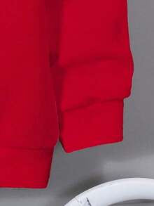 ChristmasWomen's Casual Minimalist "NEW YORK BROOKLYN" Graphic Print Loose Fit Pullover Hoodie Sweatshirt, Thick For Autumn And Winter,Long Sleeve Tops Back To School Fall And Winter Clothing Autumn And WinterLoose And Comfortablechristmas Outfit Women - 紅色 - 查看 4