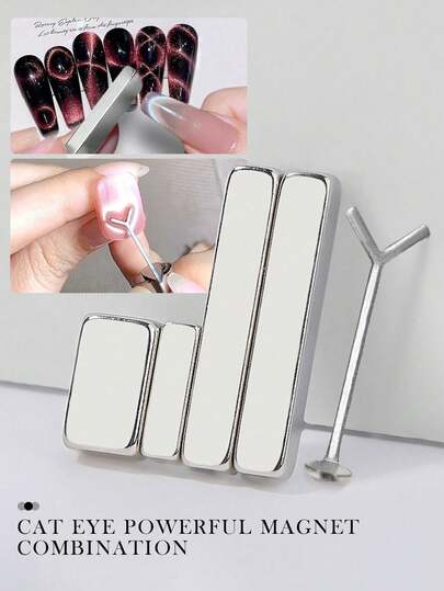 5Pcs Nail Magnet Rectangle And Modelling Tools Set Multifunctional Set Set Set Heart, Round, Diagonal A Variety Of Shapes Super Strong Cat's Eye Magnet DIY Nail Decorative Accessories,Nail Supplies,Nail Tools,Nail Art Tools,Back To School,Nails,Nail Tools For Press On Nails,Manicure Pedicure Tools,Friend Gifts, Female Gifts,