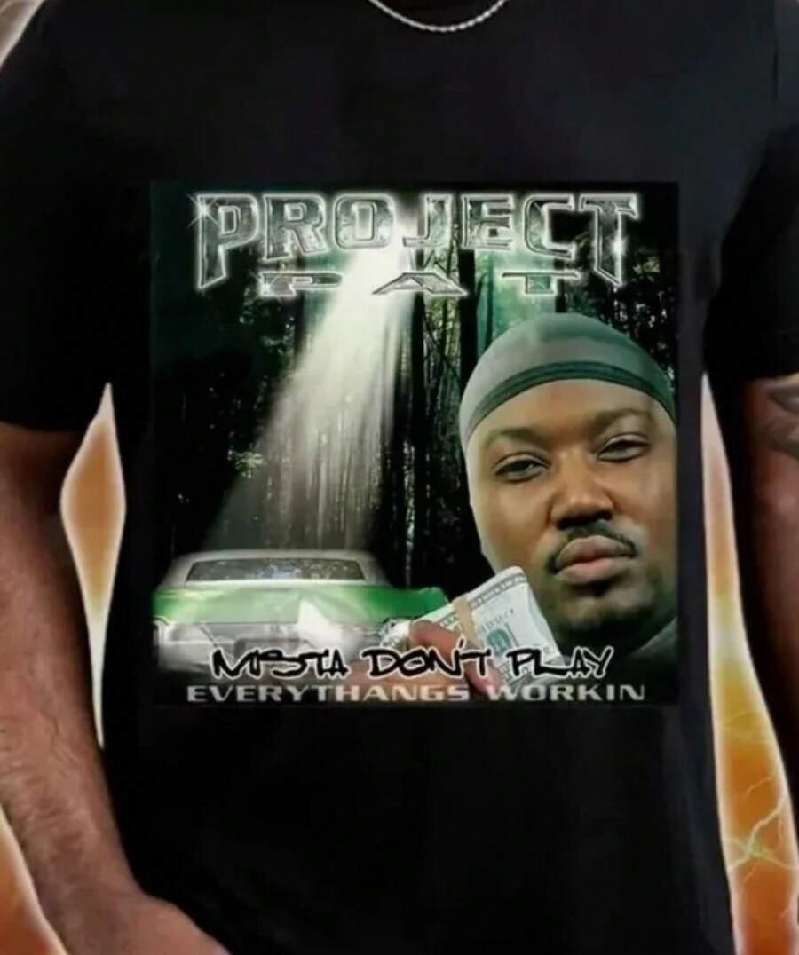 Camiseta de rapero Hot Project Pat unisex de manga corta, todas las tallas S-2345XL - Negro - Ver 1