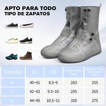 EstiloTendenciaCubre Zapatos Impermeable, Cubrezapatos Impermeable Silicona Antideslizante, Reutilizables Y Plegables, Se Pueden Usar En Climas Lluviosos Y Nevados, Adecuadas Para Hombres Y Mujeres.Calidad PremiumVersióN Mejorada - M (Blanco) - Ver 7