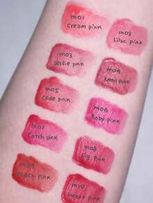 Brillo de labios de larga duración FWEE PINK OBSESSION M01 Rosa cremoso, color Rosa cristal, textura como una nube, ligero como una acuarela, no reseca, suaviza las líneas de los labios, a prueba de manchas, mini portátil, maquillaje encantador para una cita, reparación individual de labios, 3.8g/0.13oz - M01 ROSA CREMA - Ver 6