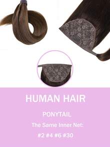Ponytail Extension Human Hair Real Human Hair Clip In Wrap Around Long Straight Ponytail With Magic Paste Pony Hairpieces For Women - Multicolor - View 6