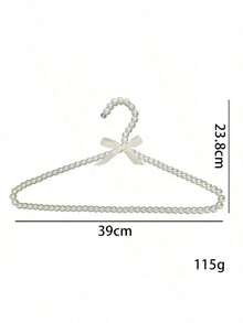 1/2/5/10件珍珠串珠蝴蝶结衣架，40厘米塑料衣架，珍珠衣裤衣架，成人服装，公主衣夹婚纱衣架 - 白色40cm - 查看 12