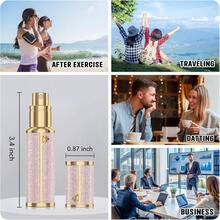 Perfume Travel Refillable Bottle, 5ml Glitter Leather Atomizer Perfume, Portable Size Cologne Sprayer, Fragrance Spray Bottle Woman Man Essentials Pink - Hồng - Xem 4
