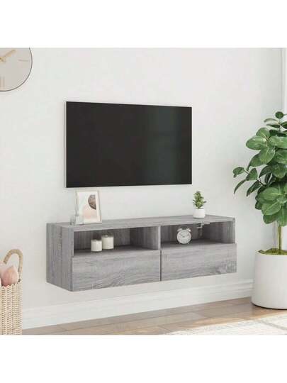 VidaXL TV Wand Unit 100x30x30 Cm Processed Wood Grijs Sonoma view 3
