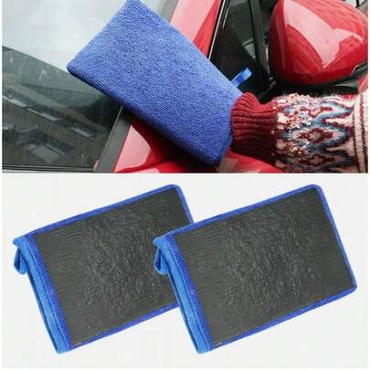 2X Magic Clay Mitt Glove Polish Clay Bar Detailing Glove Microfiber Car Wash