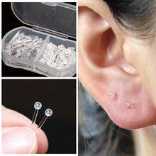 专业穿耳枪，含 30 件白钻耳钉和 50 件塑料耳环，适用于沙龙家用穿耳套装 - 小黑槍套餐 - 查看 8