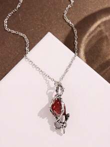 1pc Fashion Gothic Style Rhinestone Heart, Cross, Thorn Heart Pendant Necklace, Unique Punk Jewelry For Women, Suitable For Party, Holiday Wear