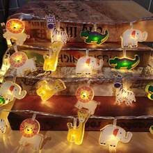 1pc 10/20 LED Acrylic Animal Dinosaur Theme Decorative Hanging String Lights, Romantic Fairy Lights For Home, Kids Room, Birthday, Holiday Party, Bedroom Decor - Acrylic Animal Light String - View 9