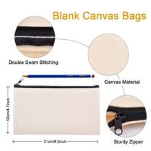 50 Peças Sacos de Zíper de Lona Bege - Bolsas DIY para Artesanato e Armazenamento de Cosméticos, Papelaria - Perfeito para Natal, Casamentos, Aniversários, Decoração de Casa, Decorações de Natal, Decoração de Quarto de Inverno