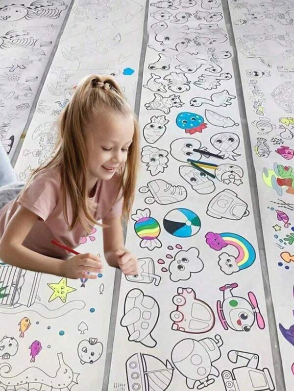 300cm Children's Graffiti Painting Roll With Different Themes, Suitable For Boys And Girls Coloring And Drawing Over 3 Years Old Coloring Roll, Colouring, Frozen, Colouring, Halloween, Water Color, Colouring, Frozen, Stocking Fillers Kids, Colouring, Stocking Fillers Kids, Frozen, Frozen, Coloring,Kids Bean Bag,Rainbow,Kids Face Paint,Back To School