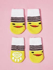 PETSIN 4Pcs/8Pcs/Set Cute Pet Dog Socks With Print Anti-Slip Cats Puppy Shoes Paw Protector Products For Small Breeds Spitz York Dogs Chihuahua Indoor Anti Drop - Multicolor - View 7