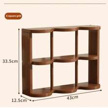 简约竹制九格桌面杯架收纳架中世纪风格家庭办公桌面多层储物架厨房用品家用收纳架 - 彩色 - 查看 7