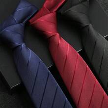 8cm Striped Necktie, Fashion Business Casual Formal Tie, Suitable For Groom Wedding