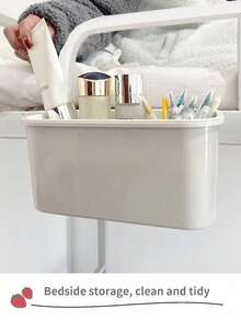 [1pc/2pcs] Dorm Bedside Hanging Basket Storage Rack, PP Material Baby Crib Diaper Hanging Bag, Dorm Bed Rail Storage Box, Multi-Function Bedside Storage Rack For Phone, Snacks, Size - 24*12*12cm - Multicolor - View 2