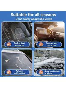 All-Season Winter-Proof Car Windshield Cover - Thickened Ice Snow Sun Protection With Thermal Insulation For Front Window
