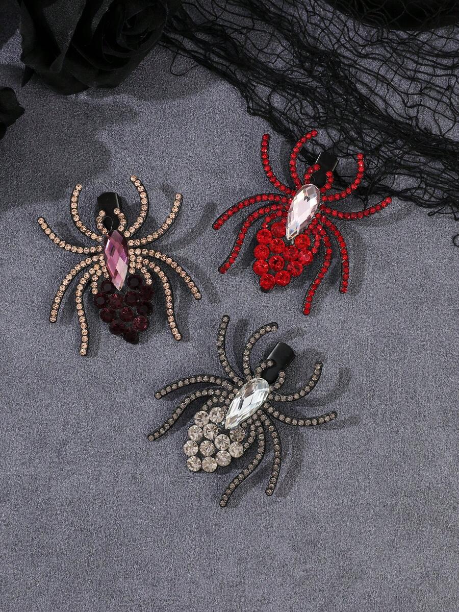 1pc Halloween Costume Rhinestone Spider Hair Clip, Halloween Hair Accessories, Hair Clips Claw, Clips Hair, Hair Claws, Clips For Hair, Hair Slide, Hair Barrettes, Looks Of Party