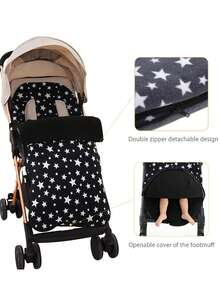 1 pieza Almohadilla para asiento de cochecito de bebé, Cubierta para los pies cálida, a prueba de viento, para otoño/invierno - Multicolor - Ver 9