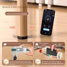 1pc Black Trimmable Anti-Slip Desk & Chair Leg Pads, Thick Noise Reduction Non-Slip Mats, Suitable For Dining Tables, Chairs And Various Uses - Black - View 5