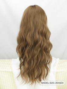 2,5 * 0,1 cm U-Teil Synthetische Spitzenfront-Perücke, ungeklebt, hitzebeständig, für Frauen & Mädchen, Alltagsgebrauch und Partys, 71 cm (1 Perückenkappe), braun, lange, wellige, lockige Perücke mit vorausgerissener Spitze