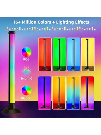 NBBUFF RGB+IC Verlichting Bar, Slimme LED Night Home 200+ Scene Modes 16 Million s, Three Control Modes, Dynamic Music Sync Mode, Lamps Bedroom PC TV Backlight, view 3