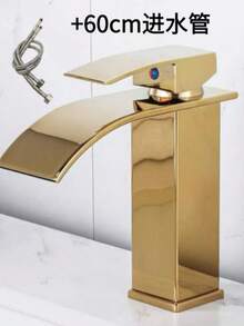 1pc Nordic Frosted Stainless Steel Waterfall Faucet, With Hot And Cold Water, Suitable For Countertop Basin, Wash Basin, Bathroom Vanity, Single-Hole. It Is Also Applicable To RVs. This Unique Waterfall Faucet Is An Ideal Gift For Halloween And Christmas.