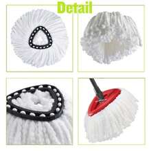 3 PCS Triangle Cleaning Mop Head Replacement For O-Cedar EasyWring Microfibers Mop Refill - trắng - Xem 9