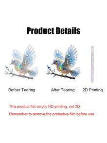 1 buc-2D drăguț pasăre colorată fereastră agățat, pandantiv artă pasăre pentru bucătărie living birou, pentru decorațiuni de ferestre agățat toamna animale iubitor coroană semn casă grădină interioară terasă