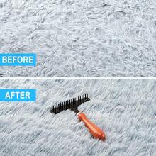1pc Handheld Rake Metal Thick-Haired Pet Comb & Carpet Revitalizer - Dual-Use Tool For Pet Grooming Comb & Shag Rug Beautifier (4.3'' Wide, Heavy-Duty Carpet Rake, Multi-Surface Debris Remover, Home Refresh Essential) - Multicolor - View 8