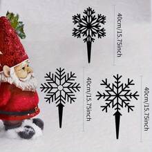 Estaca de jardín con copo de nieve de metal, decoración de patio delantero de invierno, regalo para amantes de los copos de nieve, idea de decoración de jardín con copos de nieve, regalo de decoración de invierno para exteriores de metal, toque perfecto de decoración navideña para cualquier habitación, adorno para puerta navideña, regalo de Navidad, muñeco de nieve para puerta