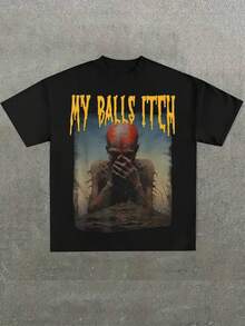 Gross Horror Zombie Graphic Tee,Comfortable Casual Short Sleeve, 220 Grams Heavyweight Cotton Printed T-Shirt,Halloween - màu đen - Xem 1