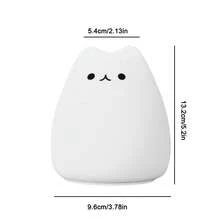 Luz nocturna de gato, lámpara nocturna linda, luces táctiles de gato de silicona esponjosa y portátil, regalo para cumpleaños y Navidad - gato - Ver 3