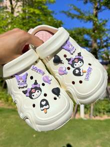 12 Peças Decorações de Sapato Fofas em Roxo e Preto em PVC, Balão de Coração, Sorvete, Balão de Ar Quente, Removíveis, Encantos de Sapato DIY Adequados para Chinelos, Sandálias, Sapatos de Praia, Bolsas de Praia, Decoração Personalizada da Moda, Presentes para o Dia das Crianças e Outras Ocasiões Especiais