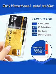 1 pezzo/3 pezzi/5 pezzi/10 pezzi Portacarte trasparente impermeabile extra spesso, orizzontale e verticale, in plastica trasparente, portacarte PVC impermeabile e sigillabile, protezione per carte d'identità, carte di credito, badge, leggero e portatile, per lavoratori d'ufficio, vacanze, anniversario, compleanno, regalo