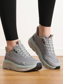 Women's Slip On Walking Shoes Running Comfortable Tennis Breathable Non Slip Athletic Gym Workout Cross Training Sneakers - 灰色 - 查看 1