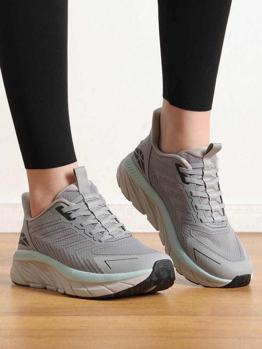Women's Slip On Walking Shoes Running Comfortable Tennis Breathable Non Slip Athletic Gym Workout Cross Training Sneakers - 灰色 - 查看 1