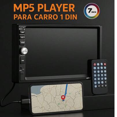 Central Multimídia som de carro 7' P Android auto 1 DIN - LEHMOX