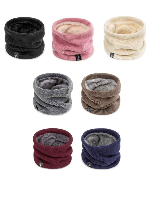 1pc Kids' Winter Cycling Knitted Warm Neck Gaiter With Thermal Lining