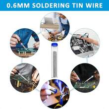 Ilibilib HX1 60W 220V 烙铁，30 秒快速加热，200-480°C 温度范围，包括 18g 焊锡丝、2 个镊子、5 个可更换尖端、支架、海绵、拆焊编织带、迷你扳手、迷你 PCB、剥线钳、吸锡泵、红/黑线、热缩管套装和皮革储物袋 - 完整的专业焊接套件