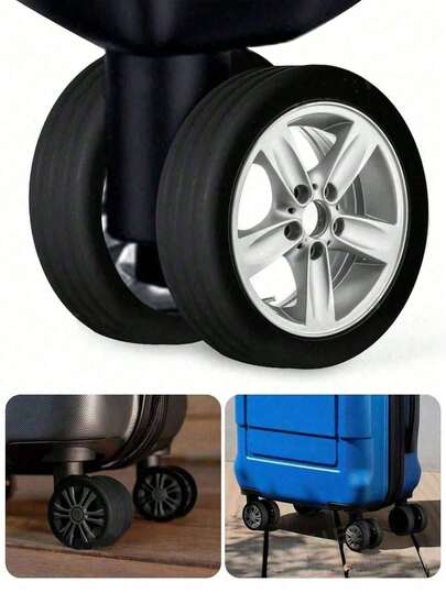 8/16PCS Luggage Wheel Covers,Luggage Wheels Protector Cover Silicone Trolley Case Silent Caster Sleeve Silicone Wheels Cover Luggage Suitcase Universal Reduce Noise Trolley Case Wheel Sleeve Toiletry Bag Travel Wash Bag Toiletry Travel Bag Makeup Storage