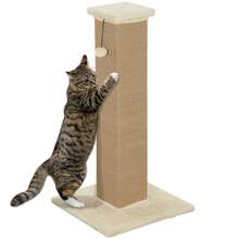 PawHut Cat Scratching Post With Vertical Sisal Rope Ball Plush, 81cm, Beige - Beige - View 2